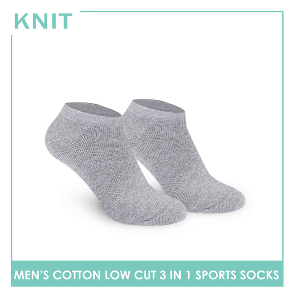 Knit Men’s Cotton Low Cut 3-in-1 Thick Sports Socks KMSKG6 (6694450069609)