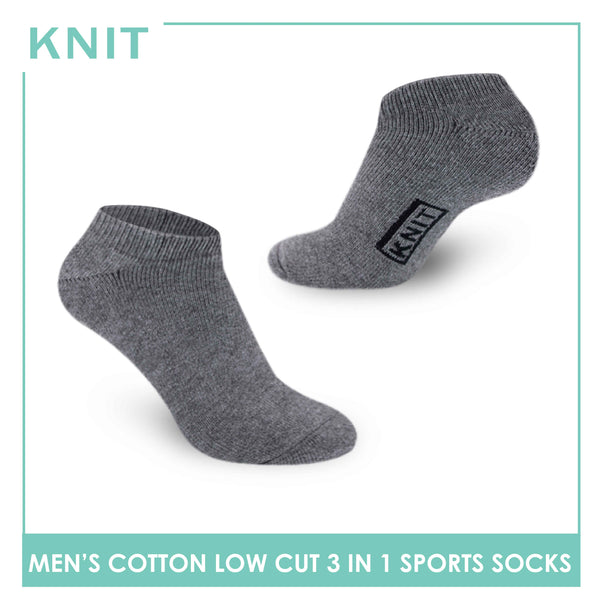 Knit Men’s Cotton Low Cut 3-in-1 Thick Sports Socks KMSKG6 (6694450069609)