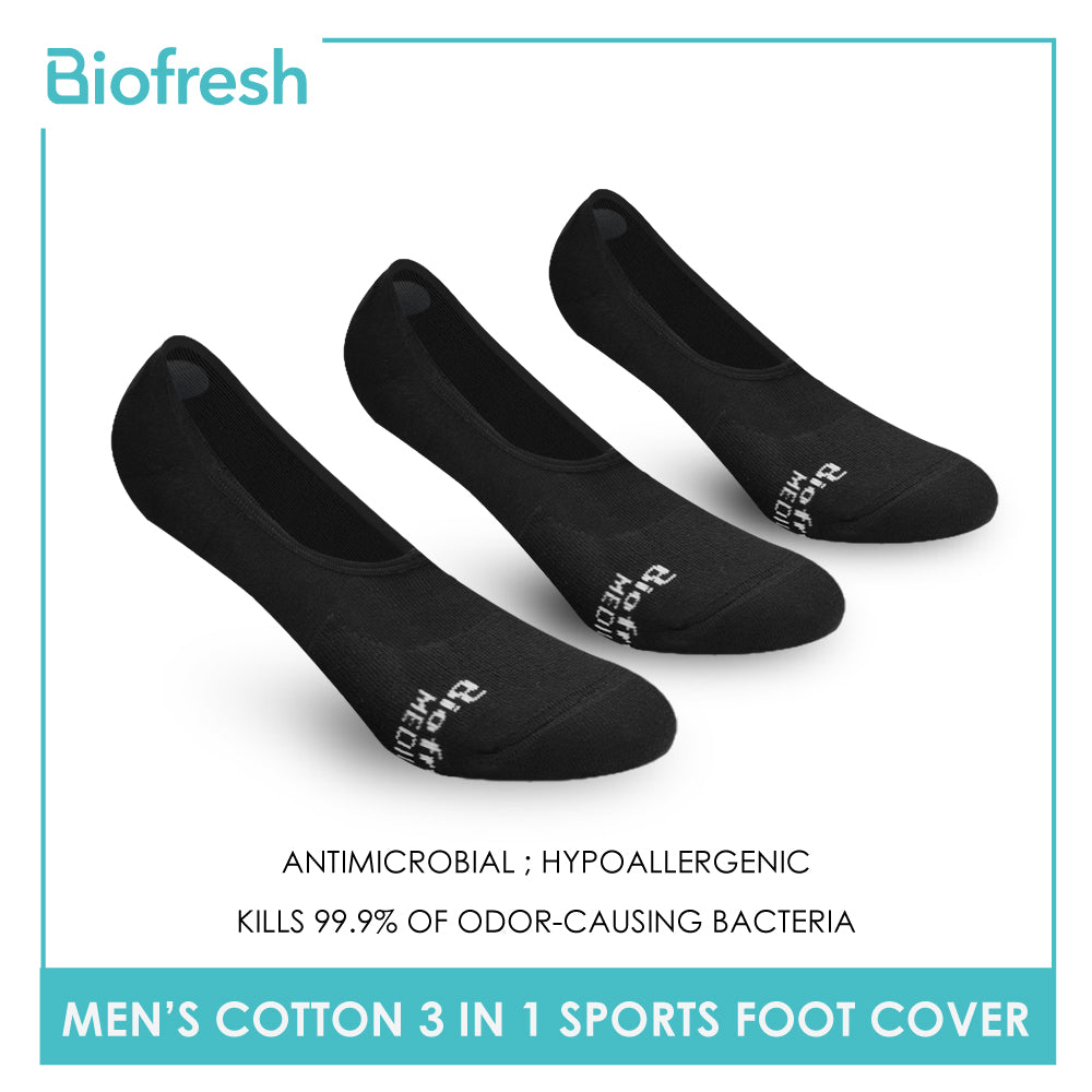 Biofresh Men's Antimicrobial Odor Free No Show Thick Sports Socks 3 pairs in a pack RMFSG01