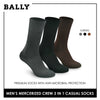 Bally YMMKG4 Men's Mercerized Crew Dress Casual Socks 3 pairs in a pack