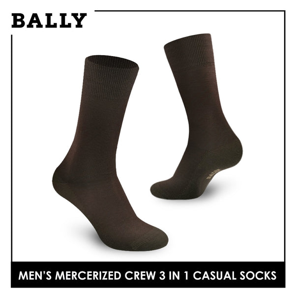 Bally YMMKG4 Men's Mercerized Crew Dress Casual Socks 3 pairs in a pack (4700285337705)