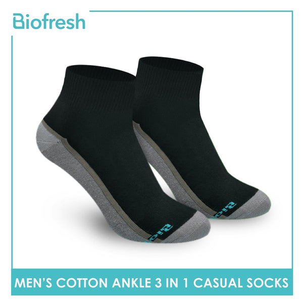 Biofresh RMCG04 Men's Cotton Ankle Casual Socks 3 pairs in a pack (4397141655657)