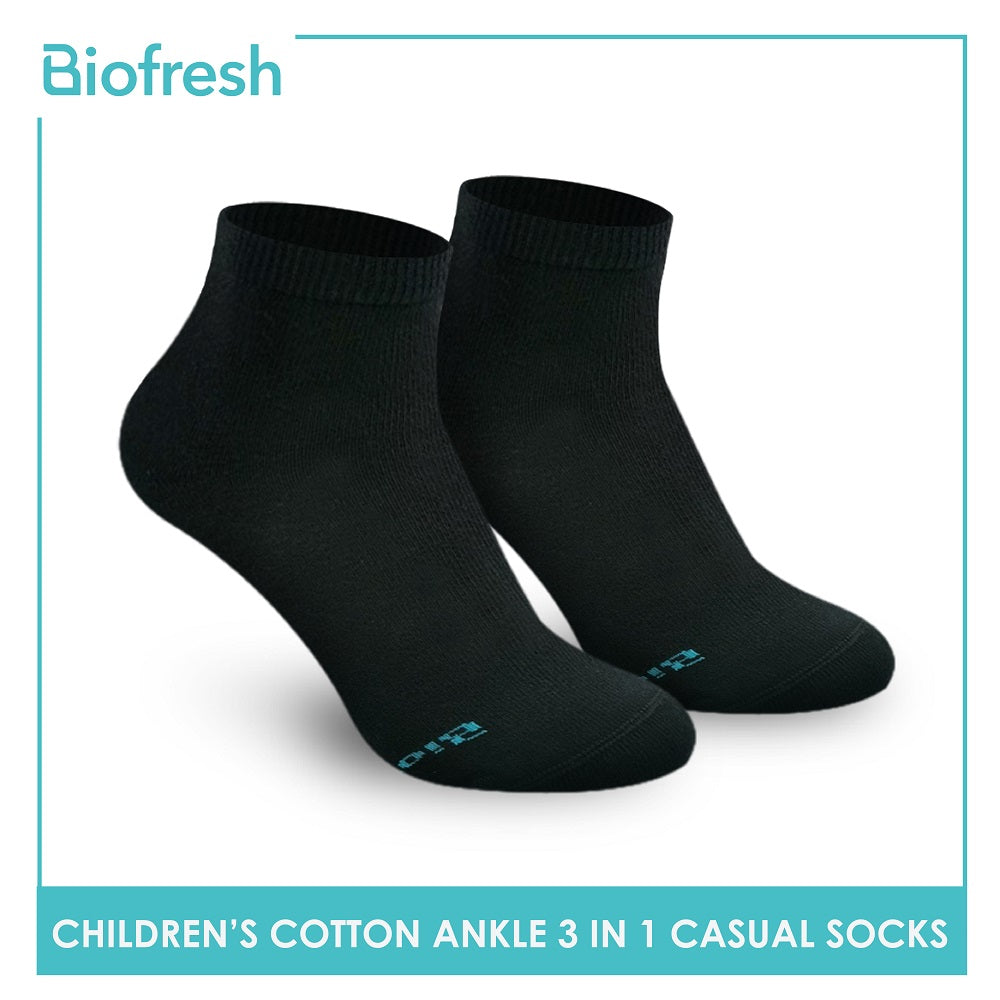 Biofresh RBCKG19 Children's Cotton Ankle Casual Socks 3 pairs in a pack (4699482259561)