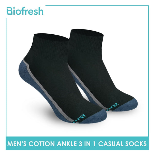 Biofresh RMCG04 Men's Cotton Ankle Casual Socks 3 pairs in a pack (4397141655657)