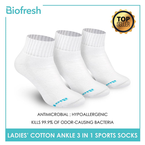 Biofresh RLSKG20 Ladies Cotton Ankle Sports Socks 3 pairs in a pack (4374865903721)