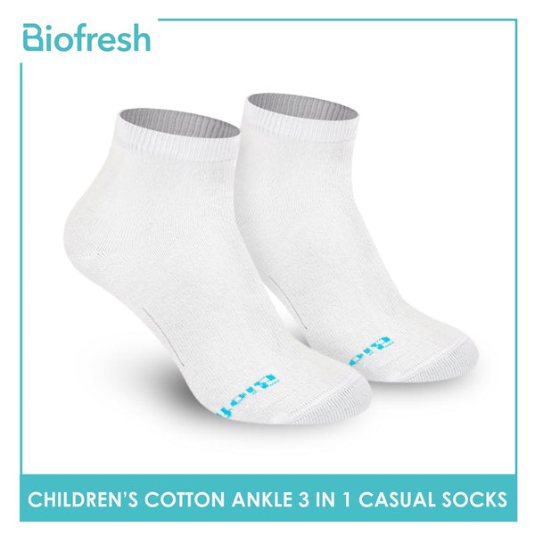 Biofresh RBCKG19 Children's Cotton Ankle Casual Socks 3 pairs in a pack (4699482259561)