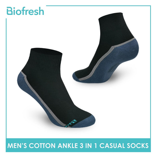 Biofresh RMCG04 Men's Cotton Ankle Casual Socks 3 pairs in a pack (4397141655657)