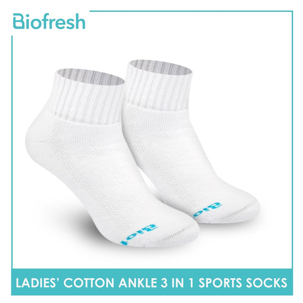 Biofresh RLSKG20 Ladies Cotton Ankle Sports Socks 3 pairs in a pack (4374865903721)
