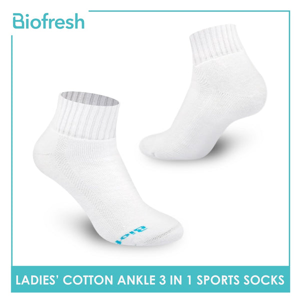 Biofresh RLSKG20 Ladies Cotton Ankle Sports Socks 3 pairs in a pack (4374865903721)
