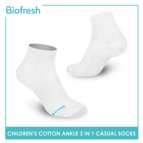 Biofresh RBCKG19 Children's Cotton Ankle Casual Socks 3 pairs in a pack (4699482259561)