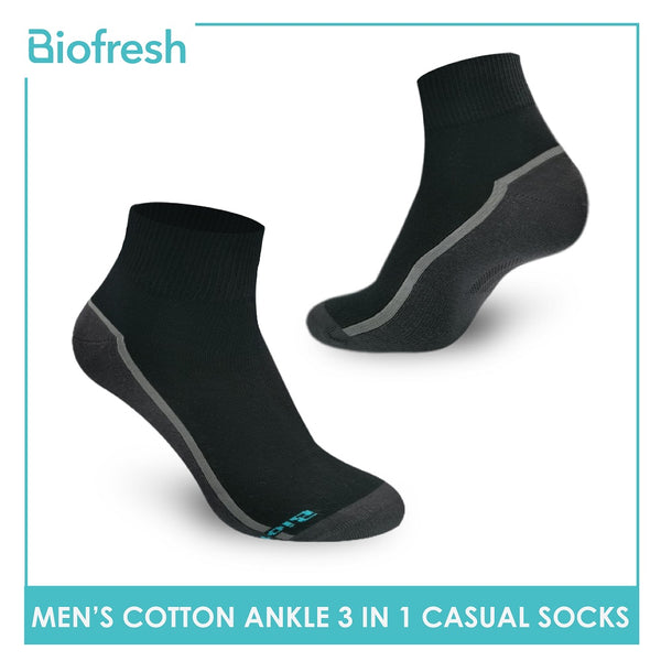 Biofresh RMCG04 Men's Cotton Ankle Casual Socks 3 pairs in a pack (4397141655657)
