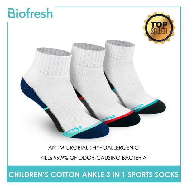 Biofresh RBSKG35 Children's Thick Cotton Ankle Sports Socks 3 pairs in a pack (4785863950441)