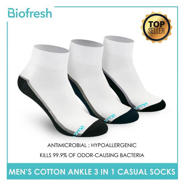 Biofresh RMCG04 Men's Cotton Ankle Casual Socks 3 pairs in a pack (4397141655657)