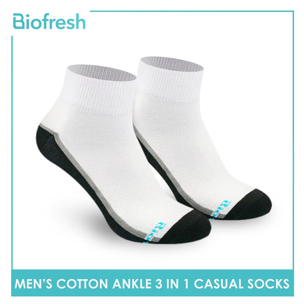 Biofresh RMCG04 Men's Cotton Ankle Casual Socks 3 pairs in a pack (4397141655657)