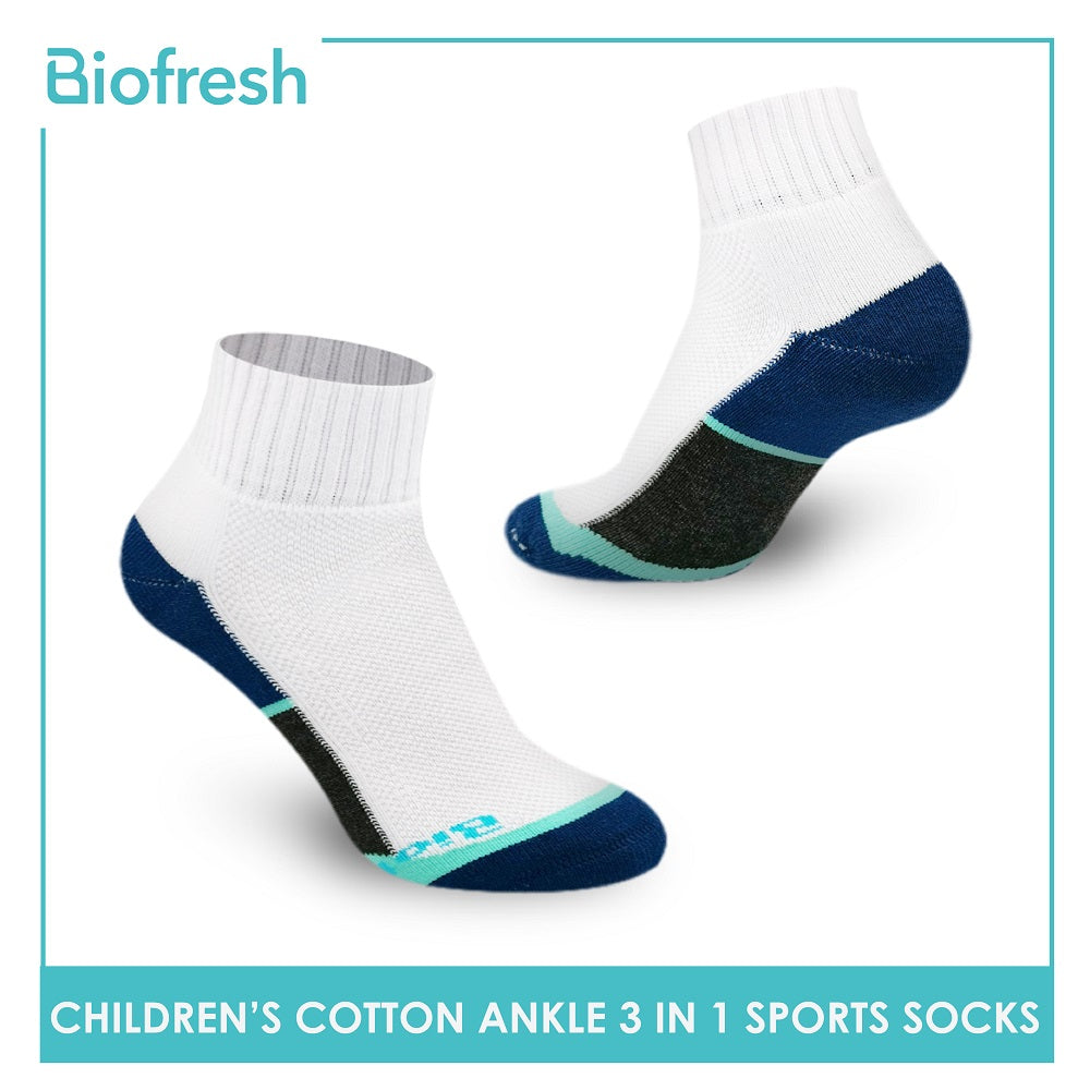 Biofresh RBSKG35 Children's Thick Cotton Ankle Sports Socks 3 pairs in a pack (4785863950441)