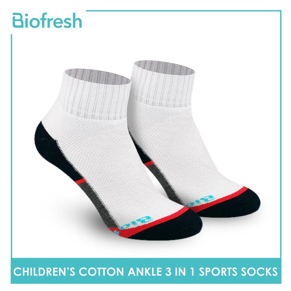 Biofresh RBSKG35 Children's Thick Cotton Ankle Sports Socks 3 pairs in a pack (4785863950441)