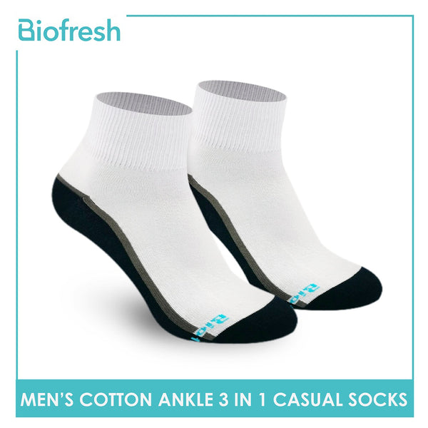 Biofresh RMCG04 Men's Cotton Ankle Casual Socks 3 pairs in a pack (4397141655657)