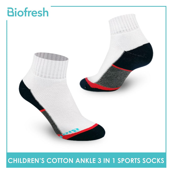 Biofresh RBSKG35 Children's Thick Cotton Ankle Sports Socks 3 pairs in a pack (4785863950441)