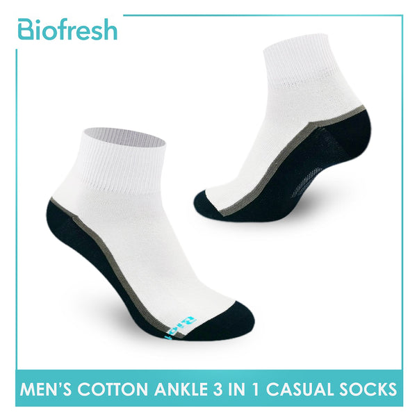 Biofresh RMCG04 Men's Cotton Ankle Casual Socks 3 pairs in a pack (4397141655657)