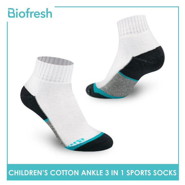Biofresh RBSKG35 Children's Thick Cotton Ankle Sports Socks 3 pairs in a pack (4785863950441)