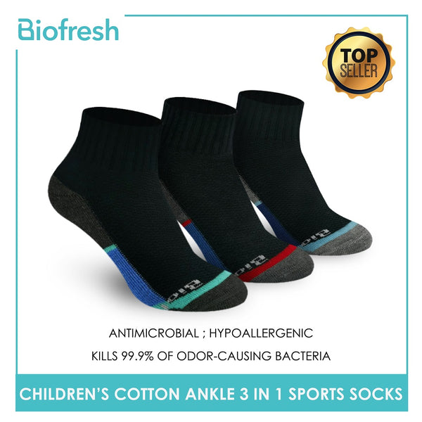 Biofresh RBSKG35 Children's Thick Cotton Ankle Sports Socks 3 pairs in a pack (4785863950441)