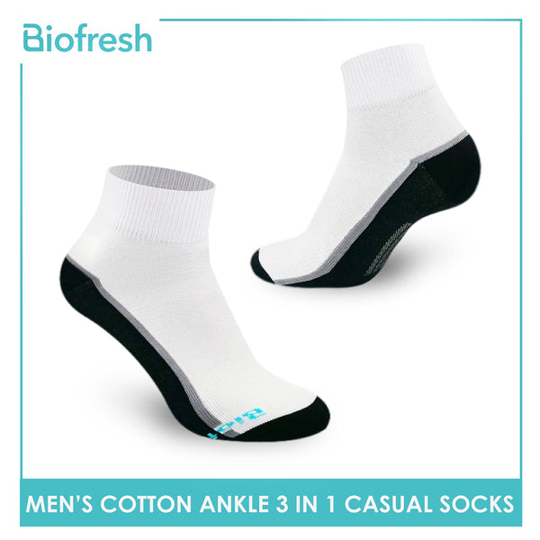 Biofresh RMCG04 Men's Cotton Ankle Casual Socks 3 pairs in a pack (4397141655657)