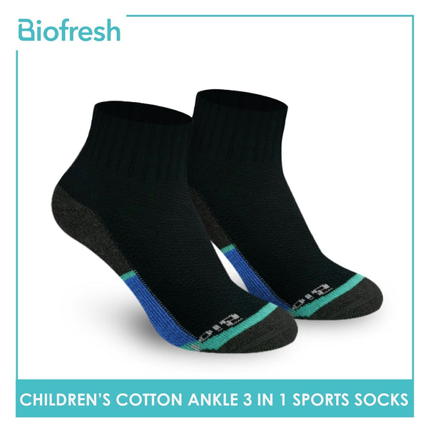 Biofresh RBSKG35 Children's Thick Cotton Ankle Sports Socks 3 pairs in a pack (4785863950441)