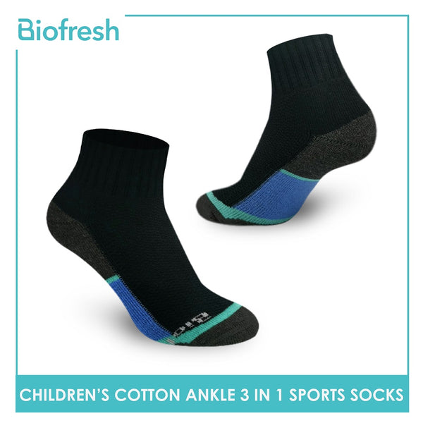 Biofresh RBSKG35 Children's Thick Cotton Ankle Sports Socks 3 pairs in a pack (4785863950441)
