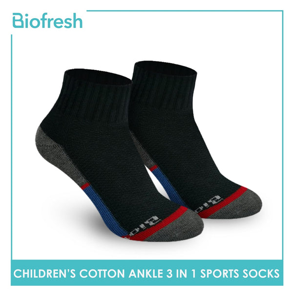Biofresh RBSKG35 Children's Thick Cotton Ankle Sports Socks 3 pairs in a pack (4785863950441)