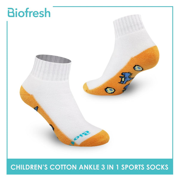 Biofresh RBSKG36 Children's Thick Cotton Ankle Sports Socks 3 pairs in a pack (4798162108521)