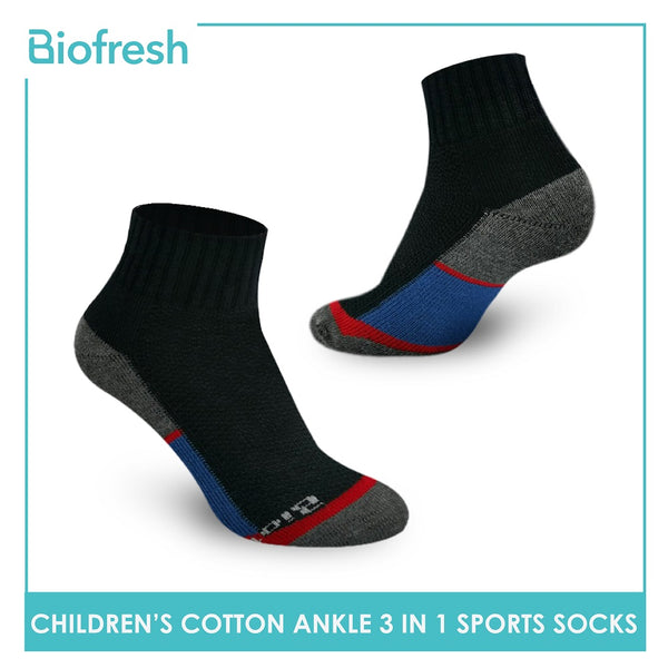 Biofresh RBSKG35 Children's Thick Cotton Ankle Sports Socks 3 pairs in a pack (4785863950441)