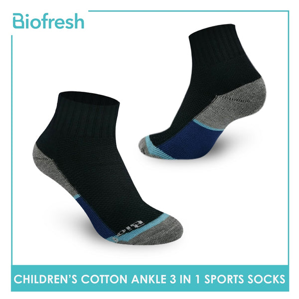 Biofresh RBSKG35 Children's Thick Cotton Ankle Sports Socks 3 pairs in a pack (4785863950441)