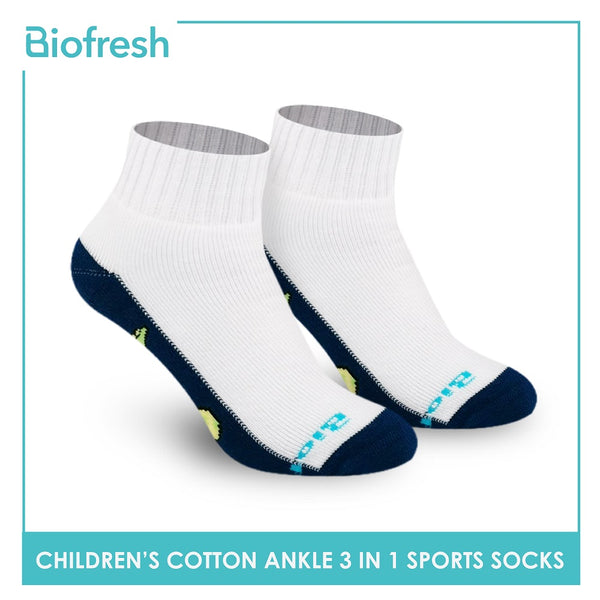 Biofresh RBSKG36 Children's Thick Cotton Ankle Sports Socks 3 pairs in a pack (4798162108521)