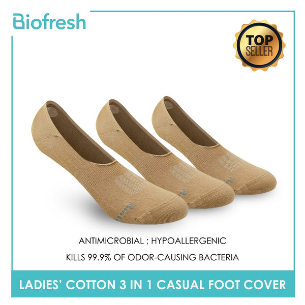 Biofresh RLFCG2 Ladies Cotton No Show Casual Socks 3 pairs in a pack (4374886383721)