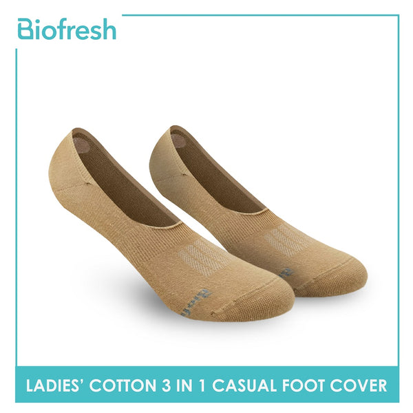 Biofresh RLFCG2 Ladies Cotton No Show Casual Socks 3 pairs in a pack (4374886383721)