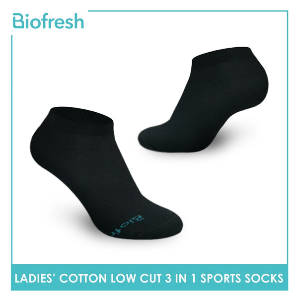 Biofresh RLSKG22 Ladies Thick Cotton Low Cut Sports Socks 3 pairs in a pack (4369419141225)
