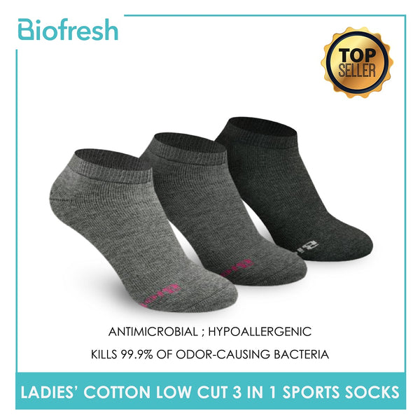 Biofresh RLSKG22 Ladies Thick Cotton Low Cut Sports Socks 3 pairs in a pack (4369419141225)
