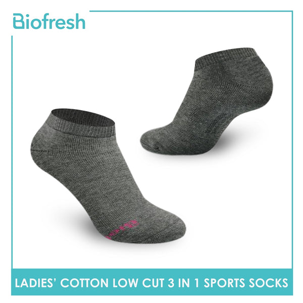 Biofresh RLSKG22 Ladies Thick Cotton Low Cut Sports Socks 3 pairs in a pack (4369419141225)