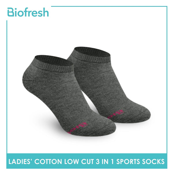 Biofresh RLSKG22 Ladies Thick Cotton Low Cut Sports Socks 3 pairs in a pack (4369419141225)