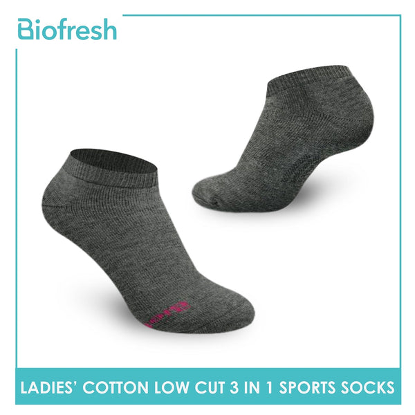 Biofresh RLSKG22 Ladies Thick Cotton Low Cut Sports Socks 3 pairs in a pack (4369419141225)