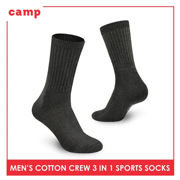 Camp CMS3 Men's Thick Cotton Crew Sports Socks 3 pairs in a pack (4567795892329)