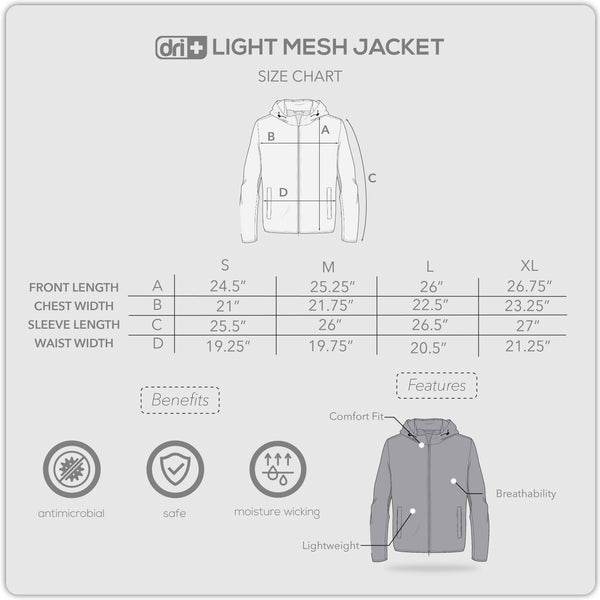 Dri Plus Men's Mesh Jacket 1 piece ODGJSV0401