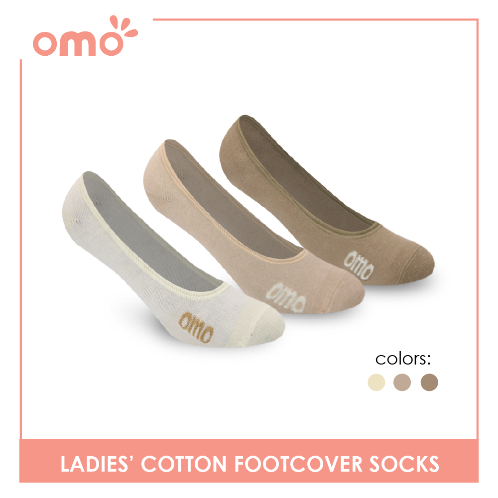 OMO Ladies' Cotton Fashionable Lite Casual Footcover 3 pairs in 1 pack OLCFG1202 (6632052392041)