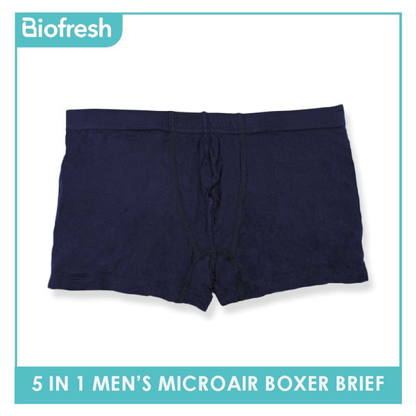 Biofresh Men's OVERRUNS Cotton Breathable Boxer Brief 5 pieces in 1 pack OUMBBGCO1 (Limited Time Offer)