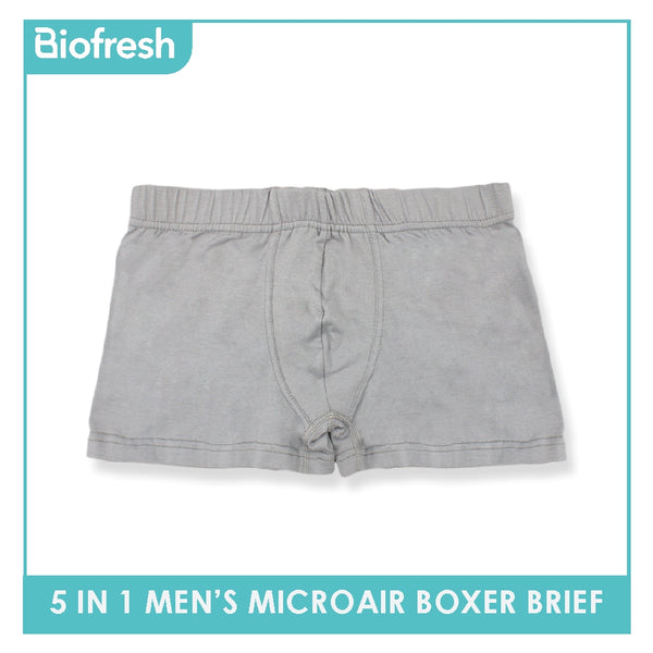 Biofresh Men's OVERRUNS Cotton Breathable Boxer Brief 5 pieces in 1 pack OUMBBGCO1 (Limited Time Offer)