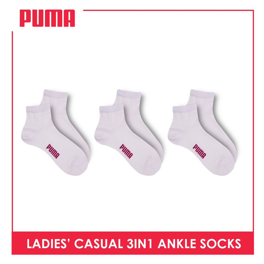 Puma Ladies OVERRUNS Cotton Lite casual socks 3 pairs in 1 pack PLCCO1
