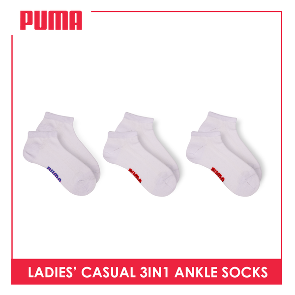 Puma Ladies OVERRUNS Cotton Lite casual socks 3 pairs in 1 pack PLCCO1 (6672052617321)