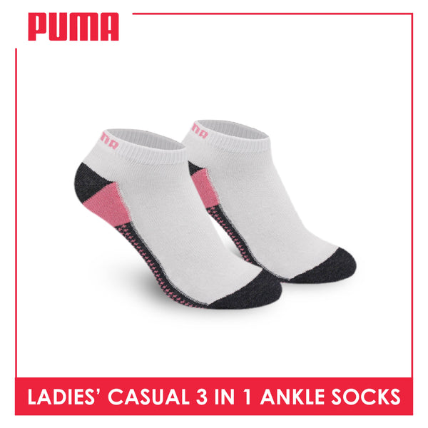 Puma Ladies' Cotton Lite Thin Casual Ankle Socks 3 pairs in a pack PLCKG9