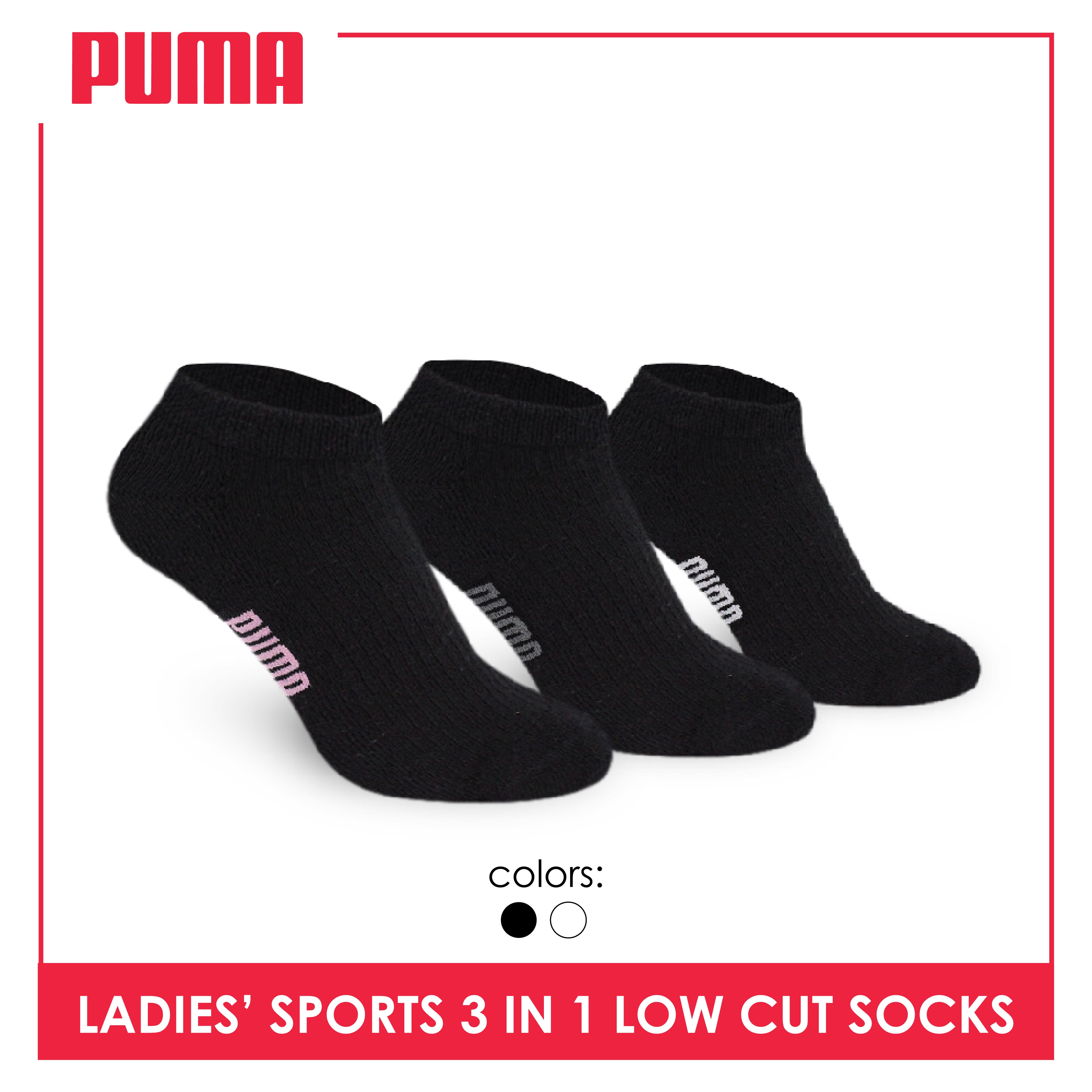 Puma Ladies' Cotton Thick Sports Low Cut Socks 3 pairs in a pack PLSFG2
