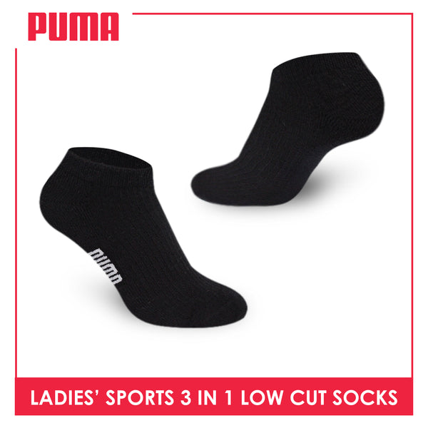 Puma Ladies' Cotton Thick Sports Low Cut Socks 3 pairs in a pack PLSFG2